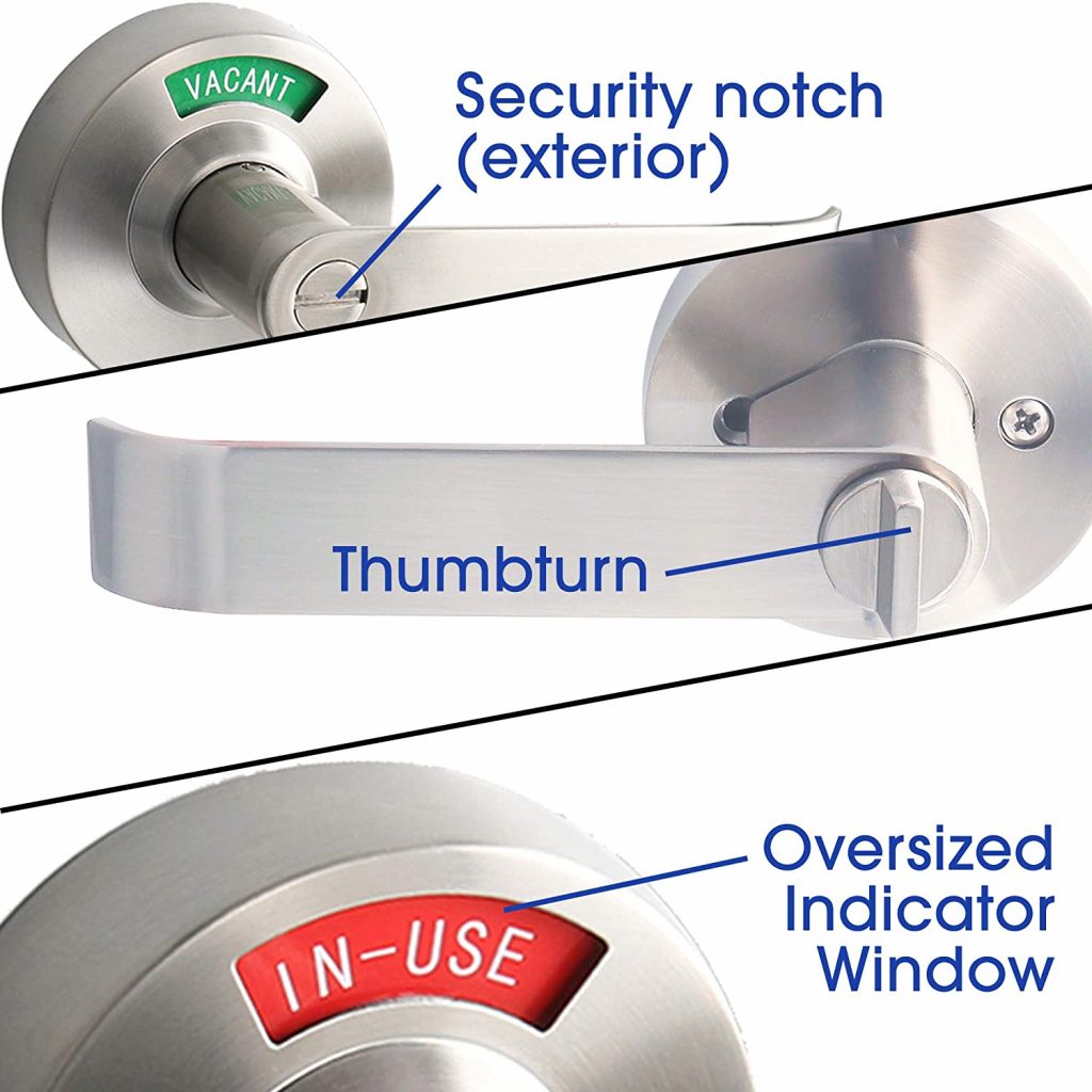 Mutex Dls2 Bathroom Lever Lock With Large Indicator Ansi Grade2 Commercial Grade Mutex Locks 7818